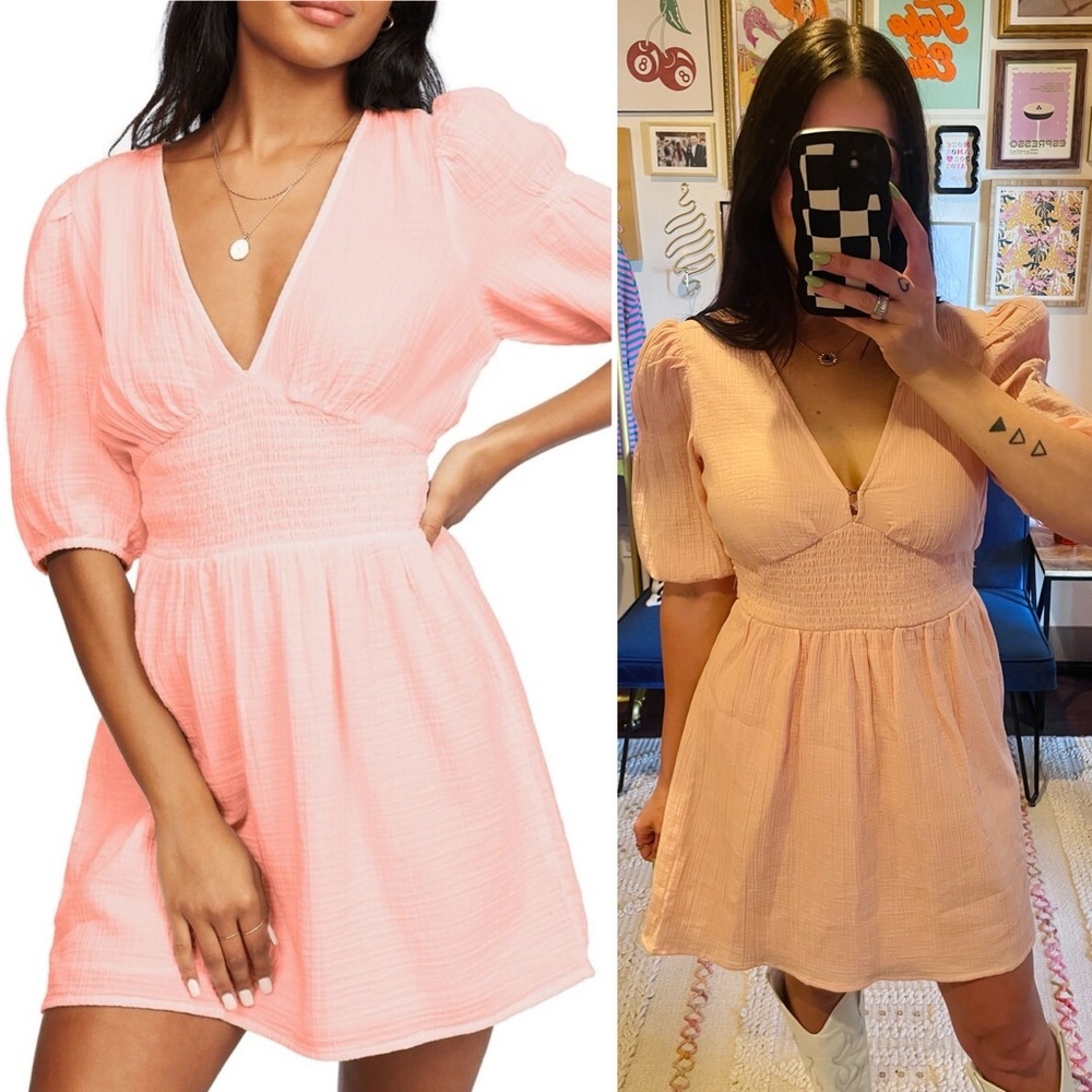 Billabong Spellbound Puff Sleeve Mini Dress